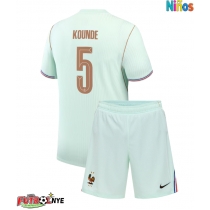 Camiseta Francia Jules Kounde #5 Visitante Equipación para niños Mundial 2026 manga corta (+ pantalones cortos)